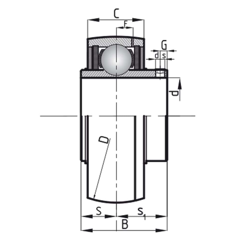 Bild von Spannlager SB2102RSG   FK  für Welle 50 Lager SB 210 