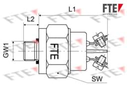 Bild von FTE H00008 Bremslichtschalter 2-polig zylindisches Gewinde M10x1 
