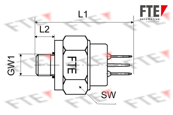 Immagine di Bremslichtschalter M10x1 - zylindrisches Gewinde + Cu-Ring