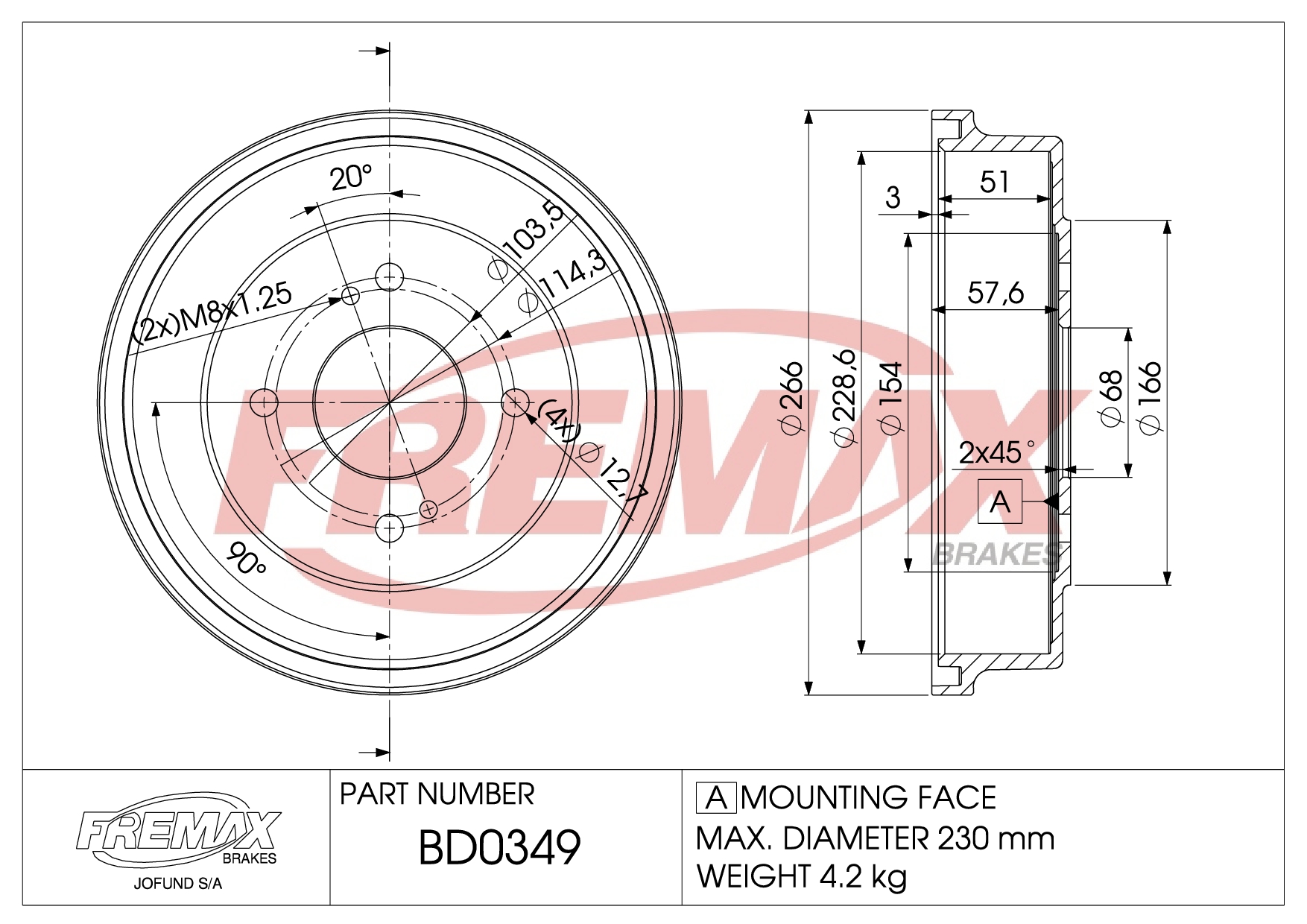 Imagen de BD-0511  B.DRUM HC  für Renault 79-