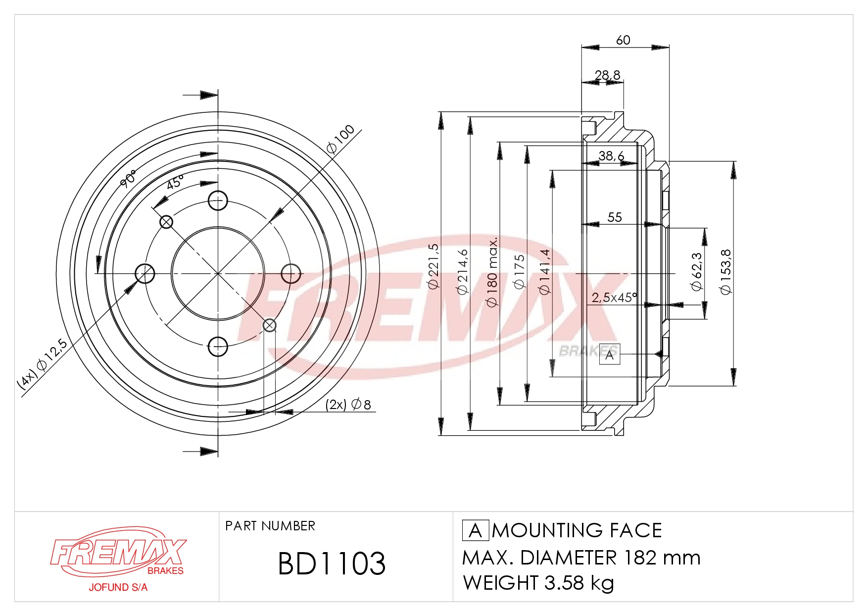 Image de BD-1113  B.DRUM HC  - COMPONENTS BOLTS-SCREWS (4) für Ford Focus