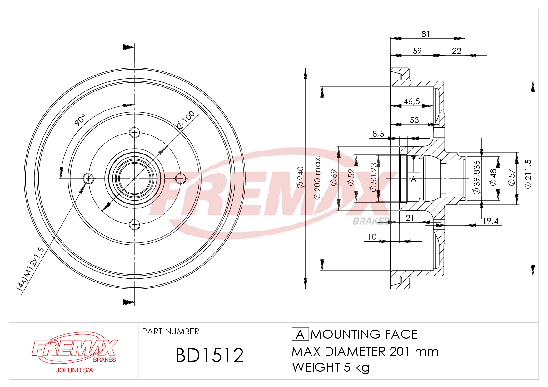 Image de BD-1513  B.DRUM HC  für Vw- Transporter