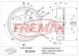 Bild von BD-3247  B.DRUM HC  - COMPONENTS ABS RING (1),BEARING CUP  (2),BOLTS-SCREWS (4) für Kia RIO