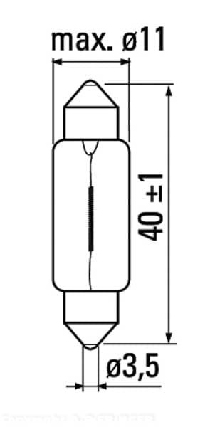 Bild von GE 12V 10W Lampe Soffitte GE 7576  Glühlampe 11x41 DIN 72601K