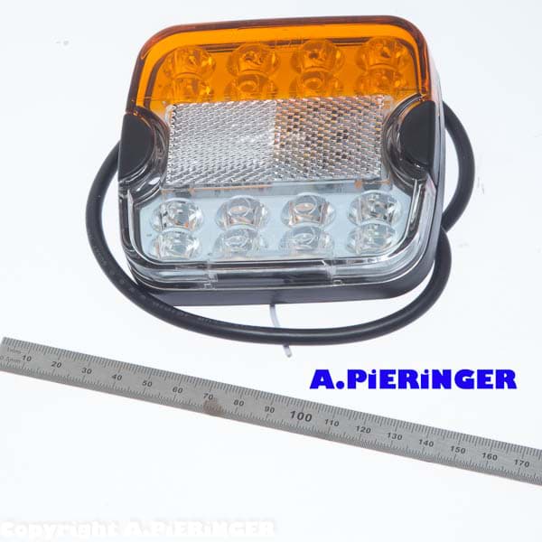 A.PiERiNGER. LED Arbeitsscheinwefer Magent Akku & oranges Blinklicht