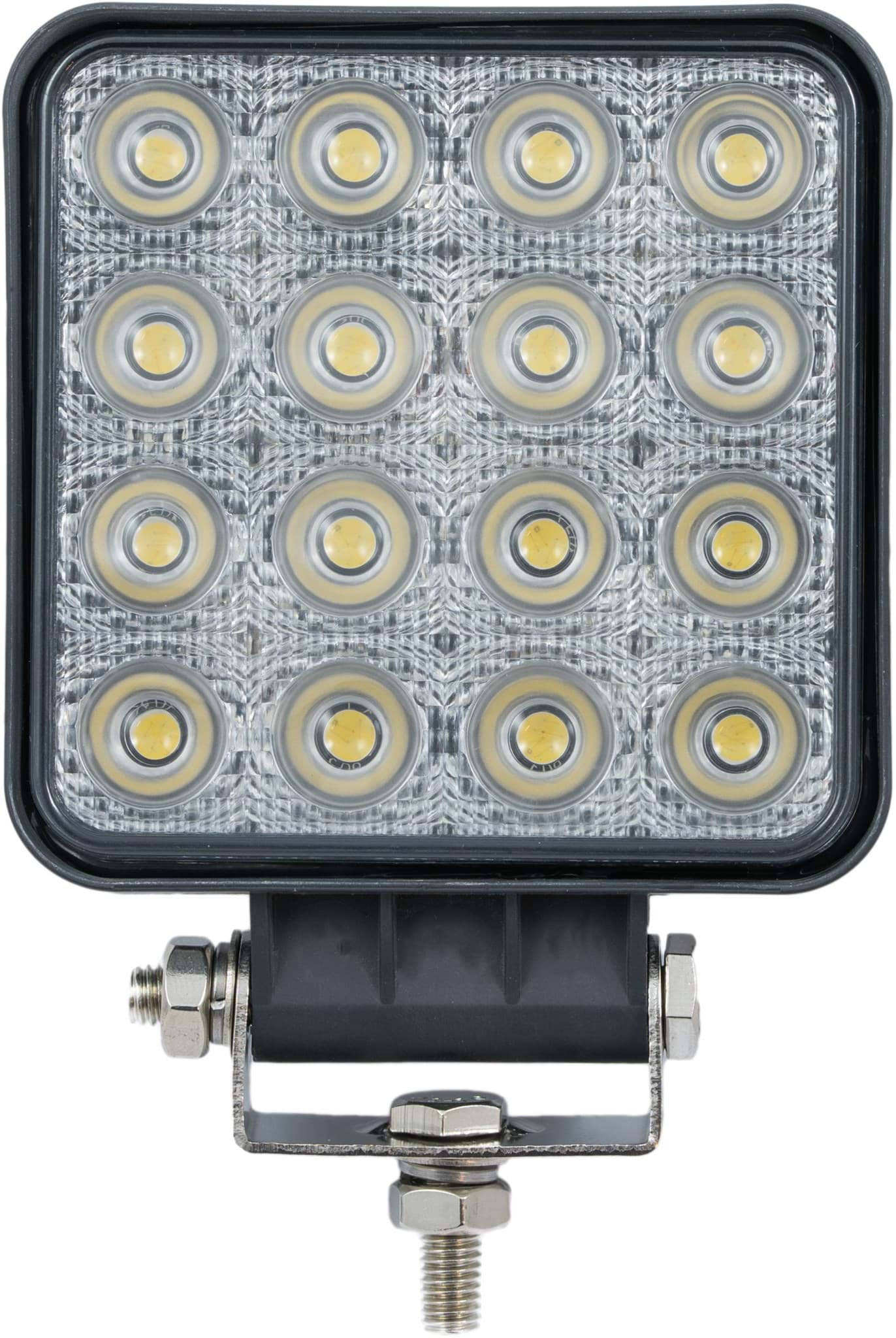 Immagine di Arbeitsscheinwerfer eckig 16 LED 1800 Lumen 42-1006-001 105x105 1,5 Kabel Rückfahrscheinwerfer