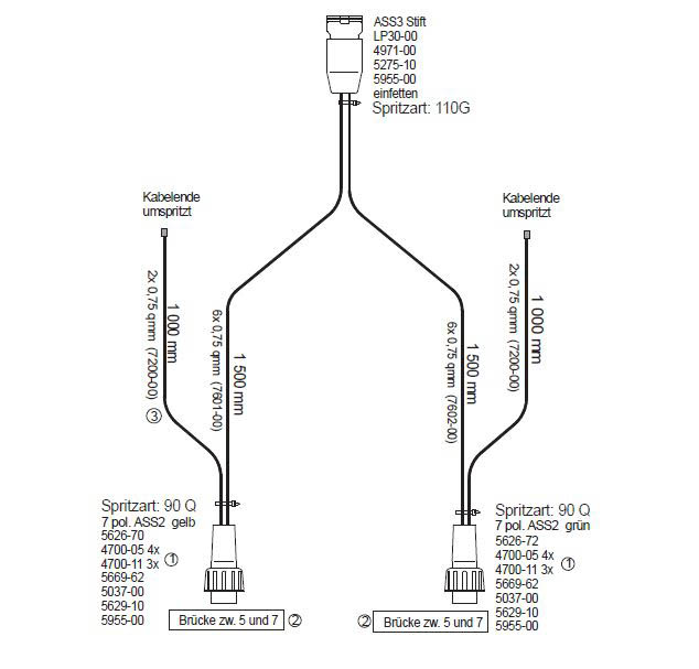 Imagen de 68-4899-027 Aspöck Kabelbaum 1,5m ASS2/ASS3 12V 