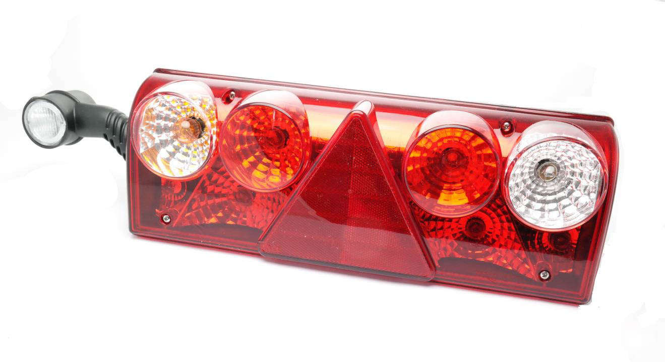 Immagine di 25-6110-711 Aspöck Europoint II mit Gummiarm LED 2x ASS2 links rot/weiß/orange