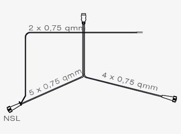 Immagine di 58-1093-067 Aspöck Kabelsatz 12V 4,5m / 2 Abg. 4,5m DC+Bajonett, 7pol. Stecker 