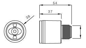 Picture of 31-6804-074 Aspöck Positionsleuchte MonopII Rot LED hoch 3500mm P&R Kabel