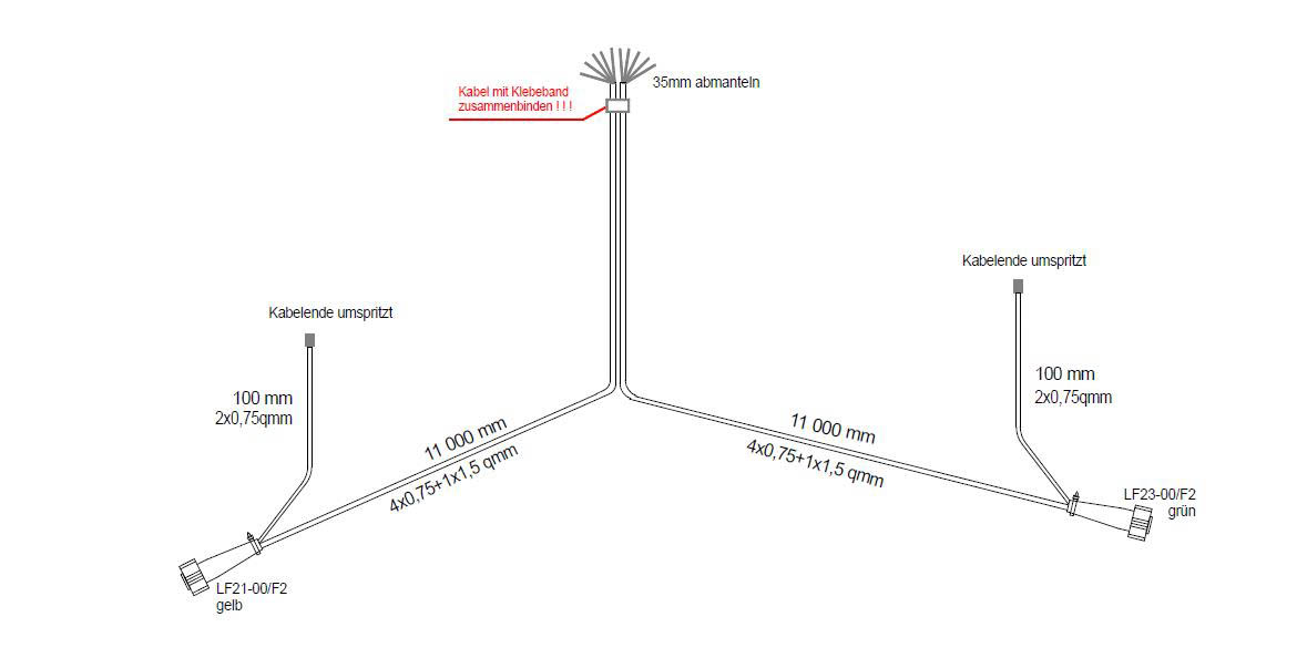 Imagen de 66-5055-017 Aspöck Kabelsatz 11m 5pol. Bajonett openEnd