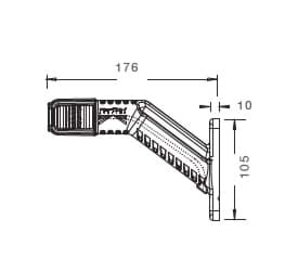 Aspöck 31-3105-017 Superpoint IV LED links 0,5m Kabel 2 pol. ASS2 rot/weiß/orange, 12V/24V, IP69K