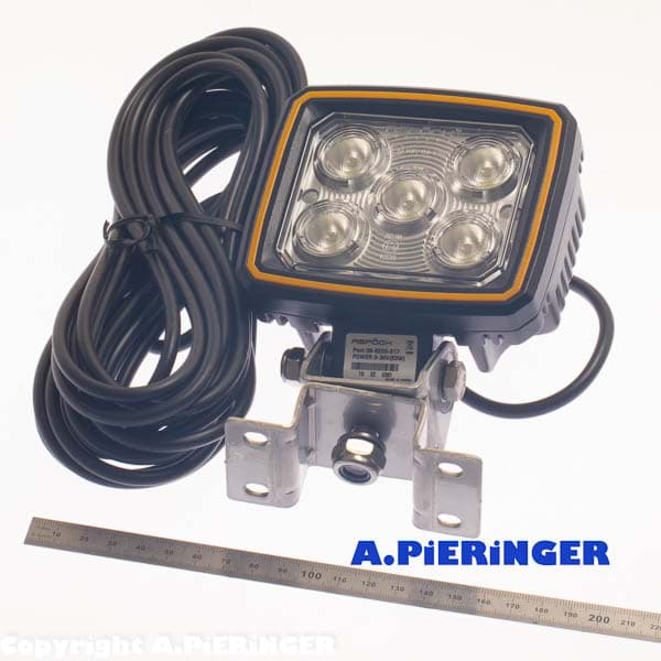 A.PiERiNGER. LED Arbeitsscheinwefer Magent Akku & oranges Blinklicht