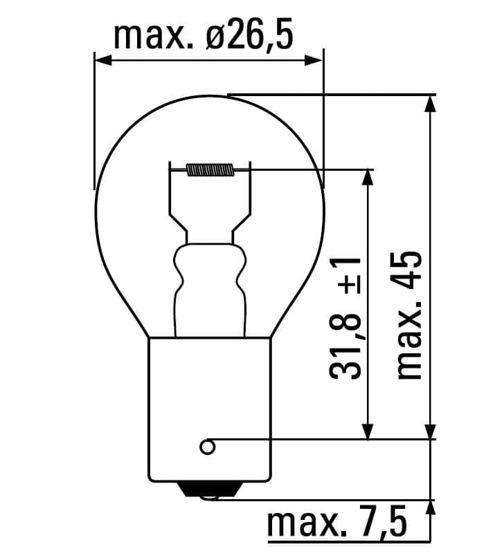 A.PiERiNGER. 12V 21W Lampe P21W Ba15s