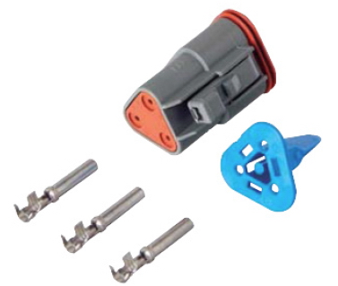 Bild von 3-poliger Stecker System Deutsch blau