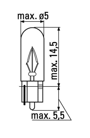 Imagen de 12V 2W  Glassockellampe  Lampe GE 91605 Glühlampe T5