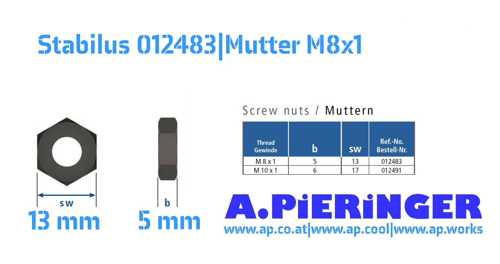 Immagine di Stabilus 012483 MUTTER M8x1