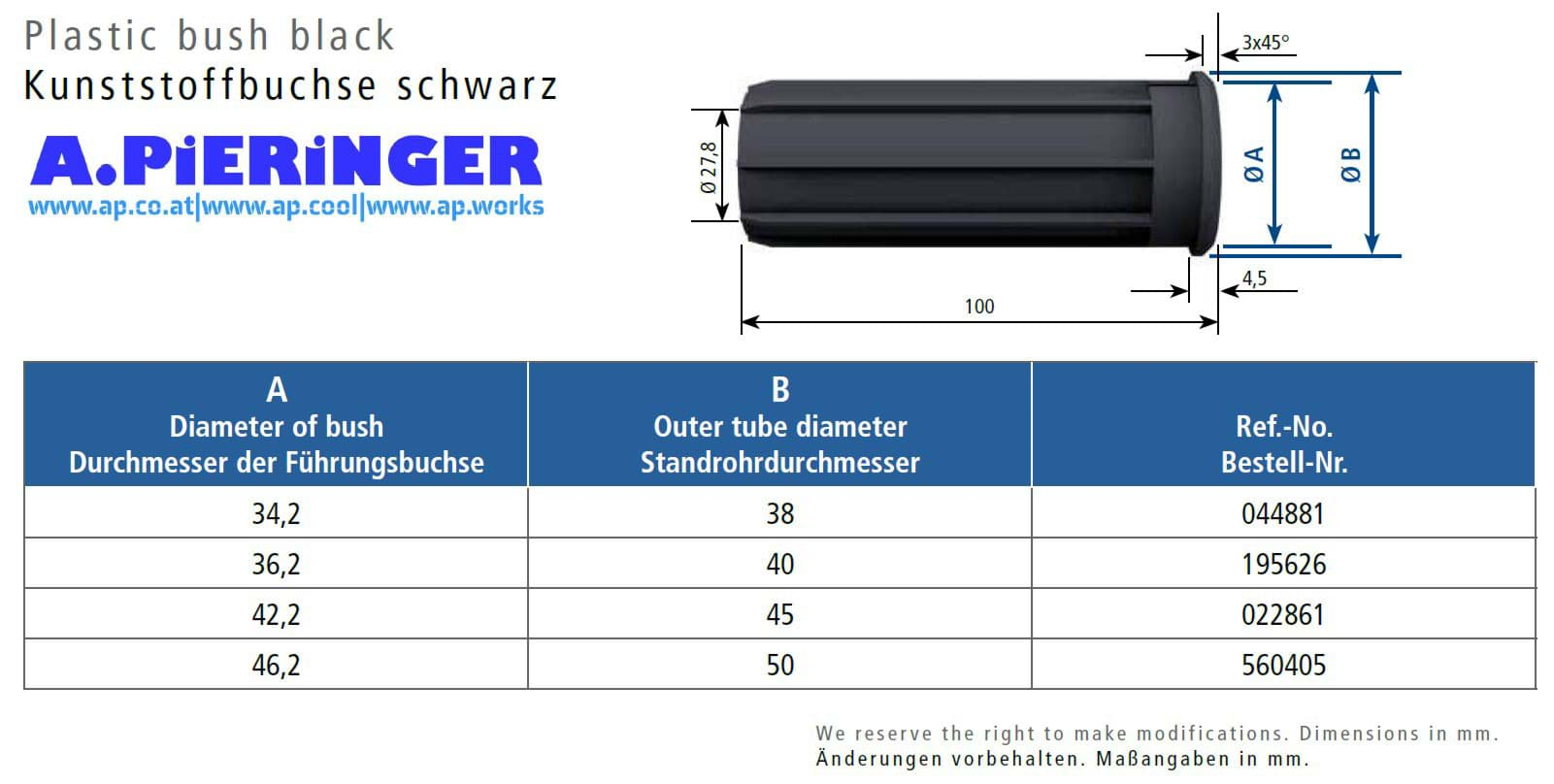 Image de Stabilus 044881 FÜHRUNGSBUCHSEN da FÜHRUNGSBUCHSE