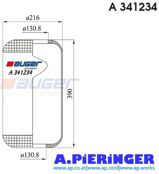 Imagen de A 341234 Auger Roll Luftfederbalg VPE 1 Stück | Preis per 1 Stück | passend für RVI