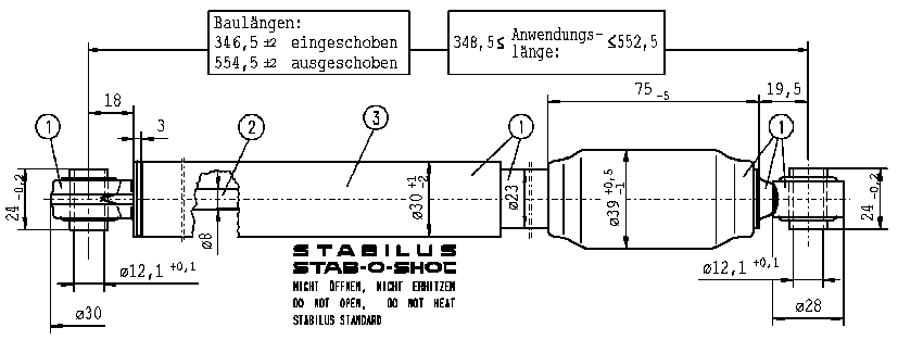 Imagen de Stabilus 0992MO DÄMPFERN STAB-O-SHOC DÄMPFER 