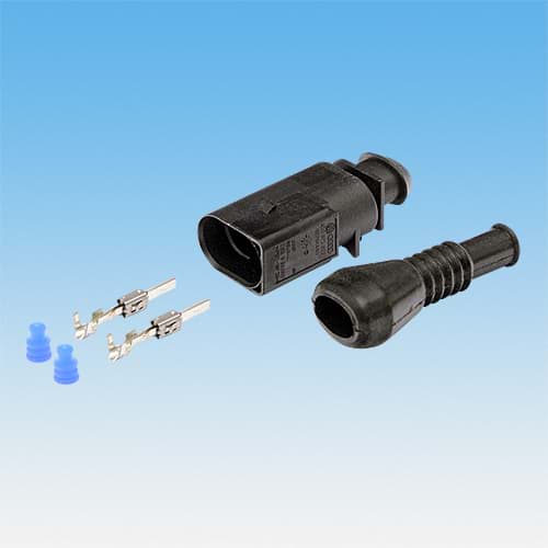 Bild von 2-Poliger Stecker + Gummimuffe 