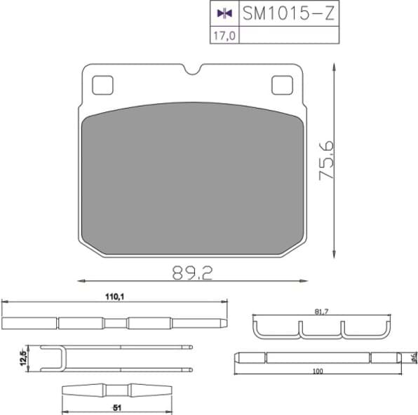 Picture of Scheibenbremsbelag-Satz = 4 Stk. passend für JCB + Zubehör